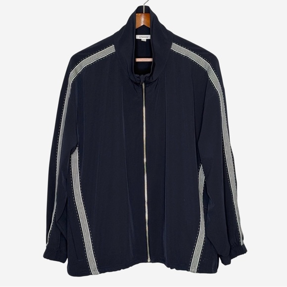 Chicos Full Zip Striped UPF Neema Jacket Size 20 Blue Lightweight Activewear - Picture 4 of 13